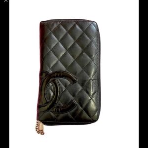 Authentic CHANEL Cambon caviar travel wallet clutch